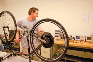 Christopher McNamara of the Electric Bike project developing regenerative braking and batt